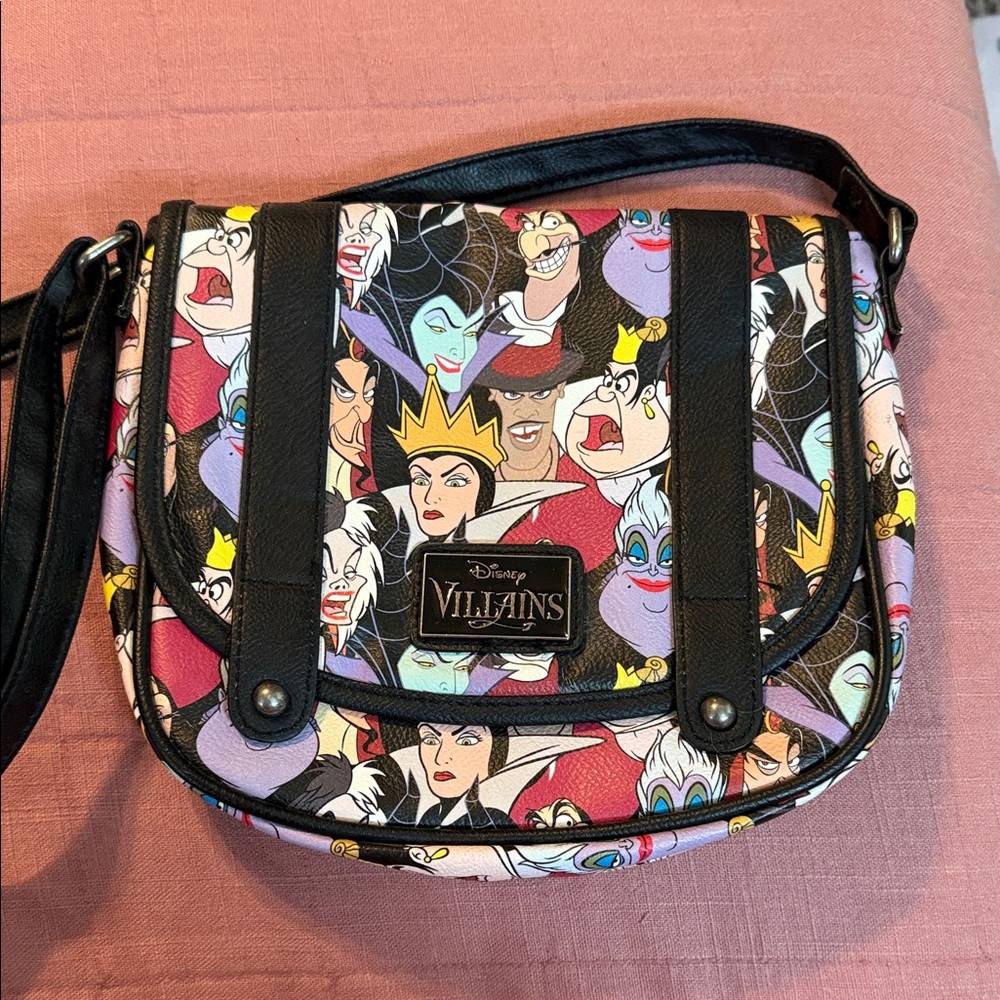 Disney Villains Black and Multicolor Crossbody Bag